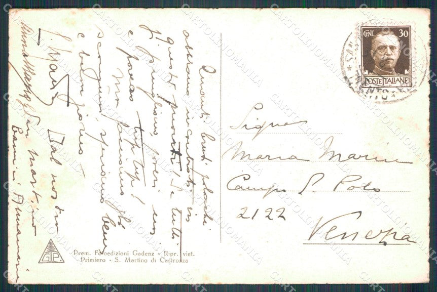 Trento Siron Malga di Rolle cartolina VK0990 – retro