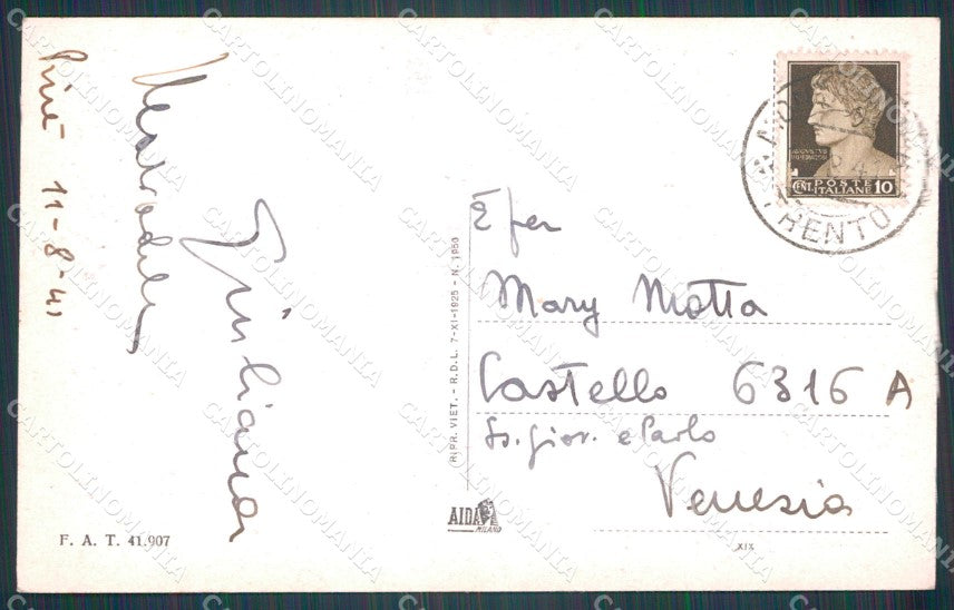 Trento Basega di Pinè Montagnaga di cartolina VK0996 – retro