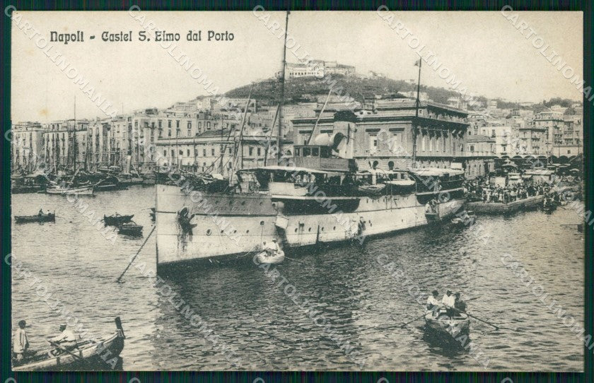 Napoli Città Castel Sant'Elmo Nave cartolina VK1022 – fronte
