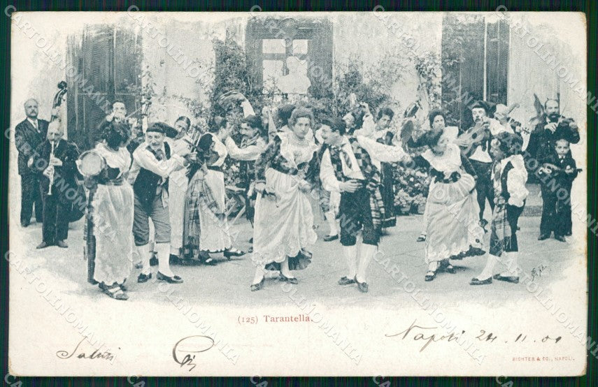 Napoli Città Tarantella Costumi cartolina VK1039 – fronte