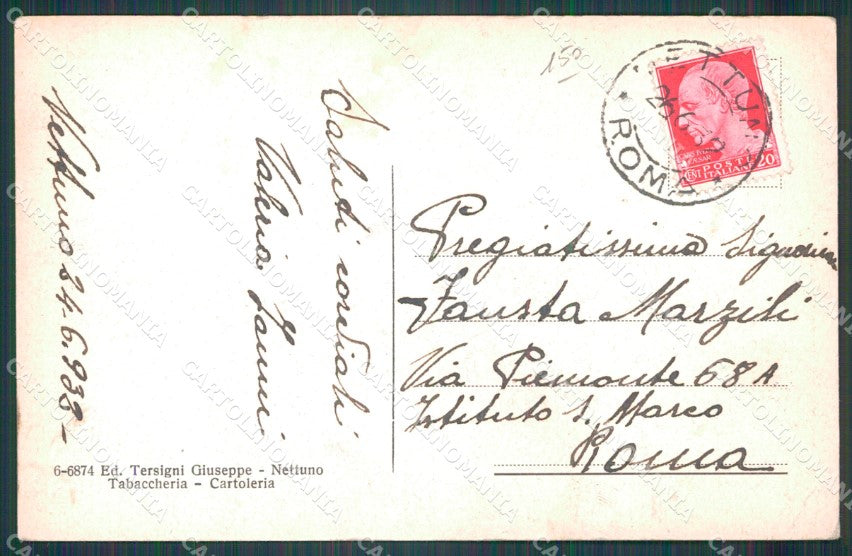 Roma Nettuno PIEGHINE cartolina VK1072 – retro