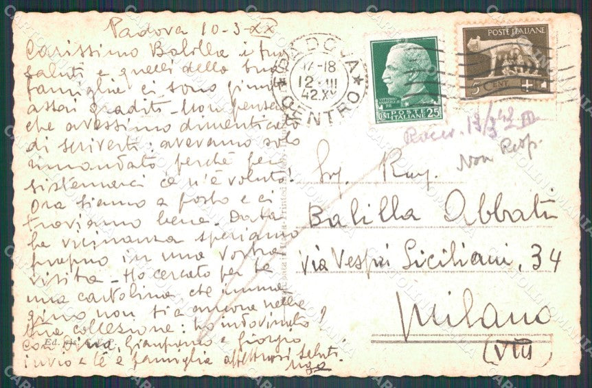 Padova Città cartolina VK1113 – retro