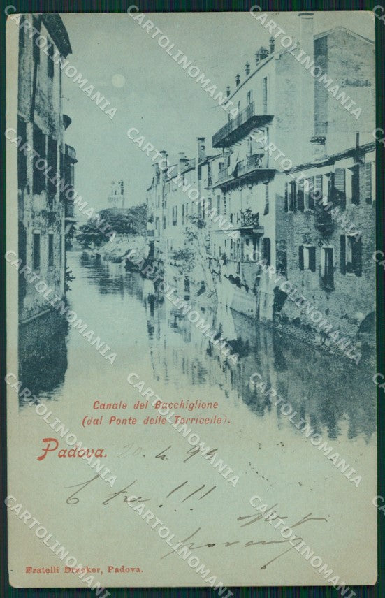 Padova Città Canale del Bacchiglione Chiaro di Luna cartolina VK1136 – fronte