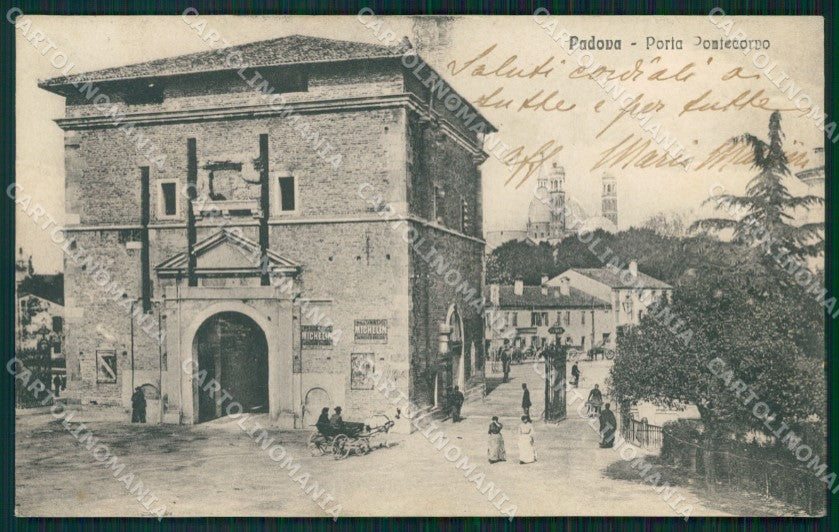 Padova Città Porta Pontecorvo PIEGHINE cartolina VK1179 – fronte