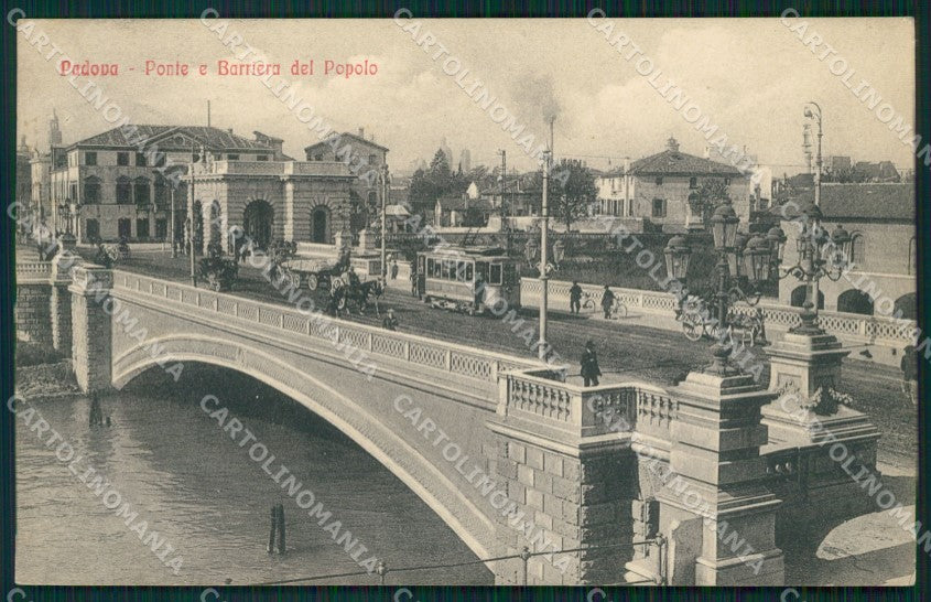 Padova Città Barriera del Popolo Tram PIEGA cartolina VK1187 – fronte