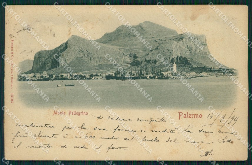 Palermo Città Monte Pellegrino PIEGHINA cartolina VK1206 – fronte