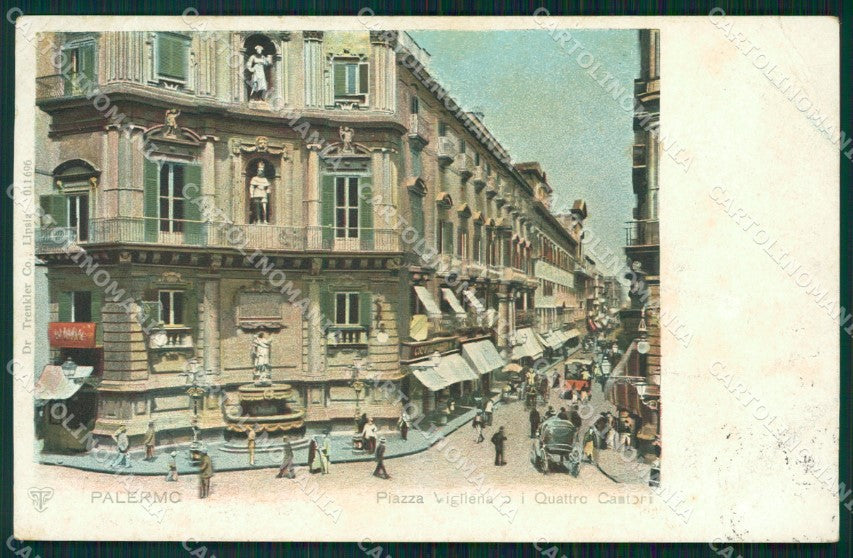 Palermo Città Auto PIEGA cartolina VK1207 – fronte