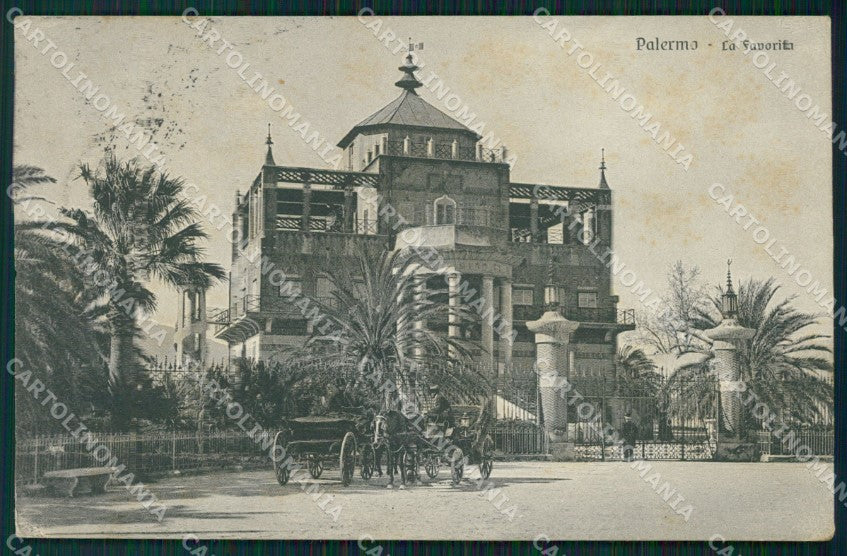 Palermo Città la Favorita Carrozze cartolina VK1214 – fronte