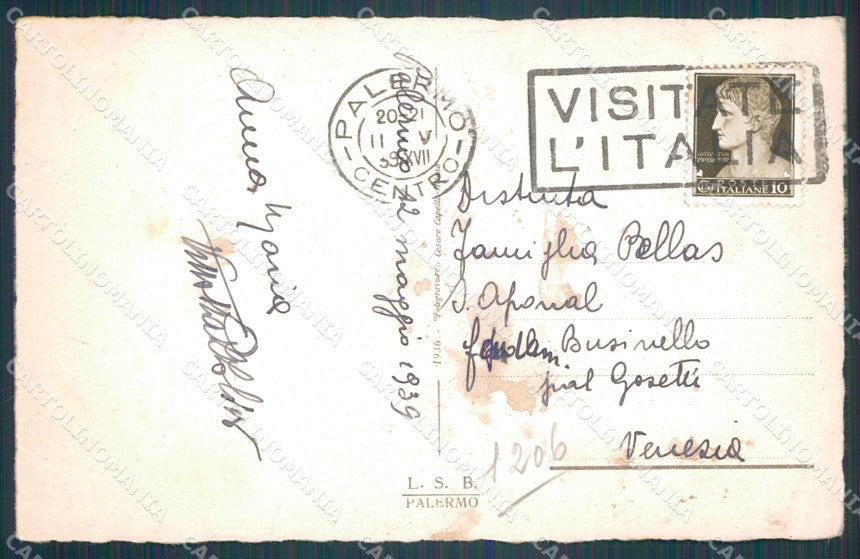 Palermo Città Auto cartolina VK1215 – retro