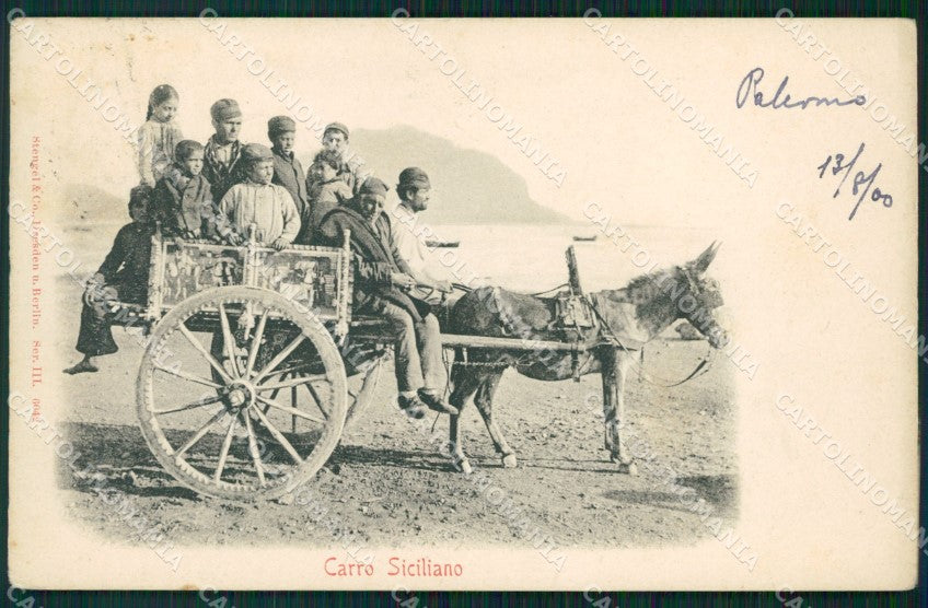 Palermo Città Carretto Siciliano Costumi cartolina VK1220 – fronte