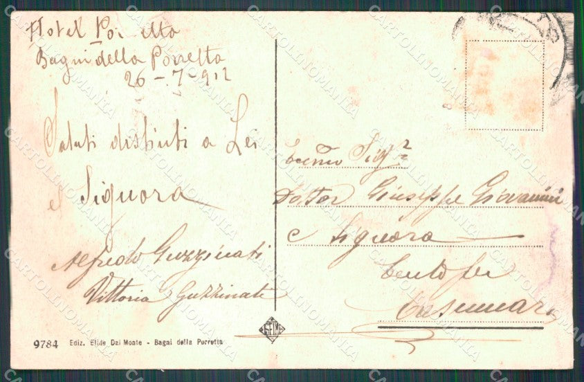 Bologna Alto Reno Terme Porretta Terme SCOLLATA cartolina VK1241 – retro