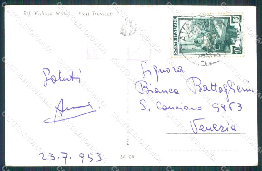 Trento Canazei Pian Trevisan Rifugio Villetta Maria Foto cartolina VK1290 – retro