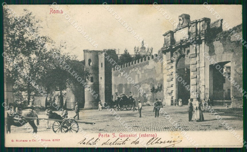 Roma Città Porta San Giovanni RIFILATA cartolina VK1355 – fronte