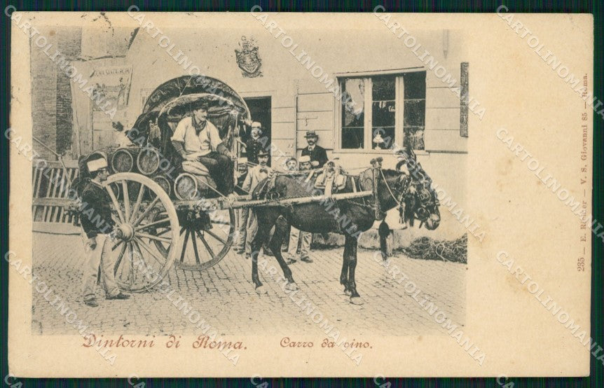 Roma Città carro di Vino PIEGHINE cartolina VK1374 – fronte