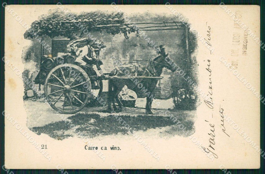 Roma Città Carro di Vino cartolina VK1375 – fronte