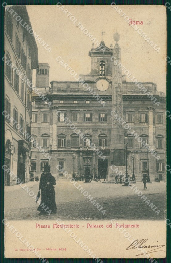 Roma Città Piazza Montecitorio Palazzo Parlamento cartolina VK1396 – fronte