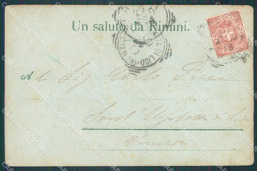 Rimini Città PIEGA ABRASA cartolina VK1419 – retro