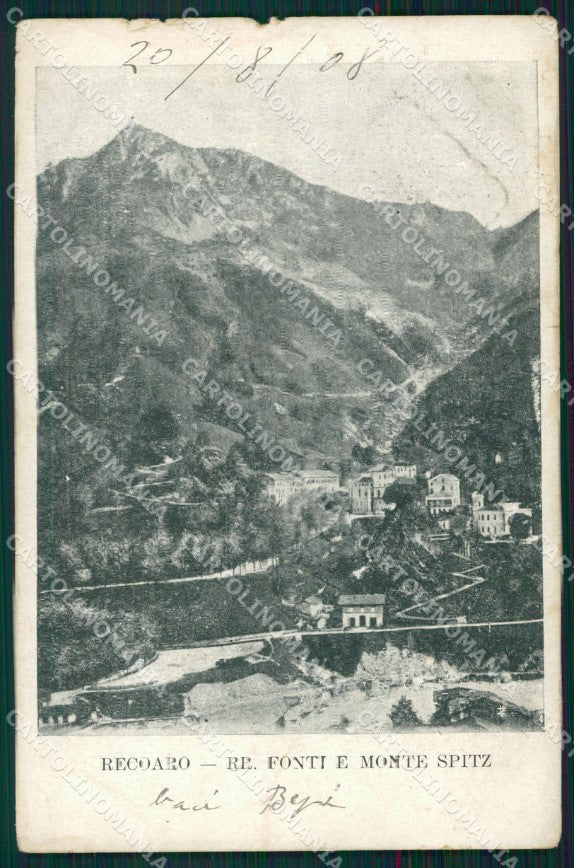 Vicenza Recoaro Terme Fonti Monte Spitz ABRASA PIEGHINE cartolina VK1441 – fronte
