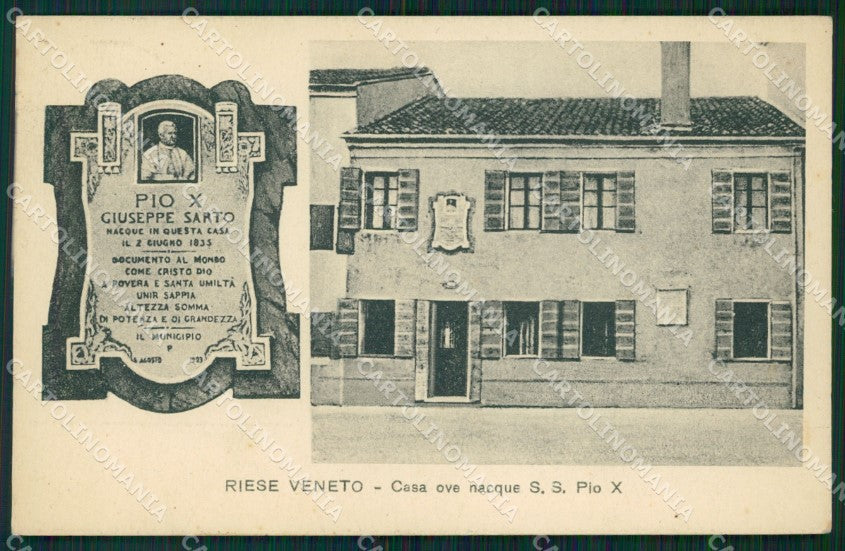 Treviso Riese Veneto Casa Papa Pio Xcartolina VK1469 – fronte