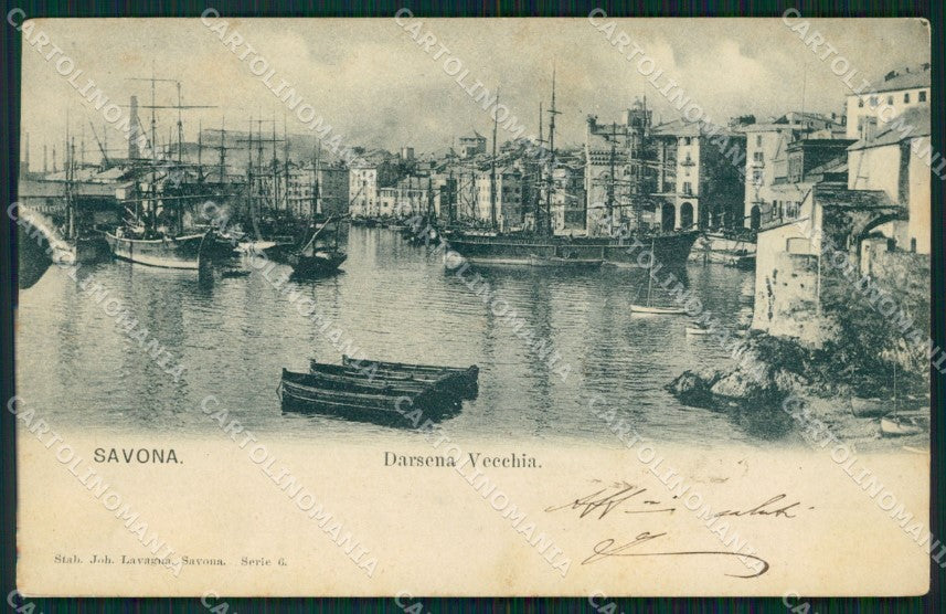 Savona Città Darsena Vecchia Barche cartolina VK1476 – fronte