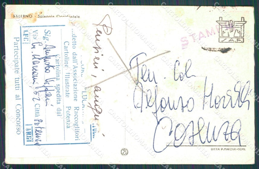 Salerno Città ABRASA cartolina VK1558 – retro