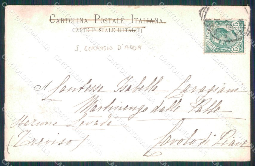Bergamo San Gervasio d'Adda cartolina VK1563 – retro