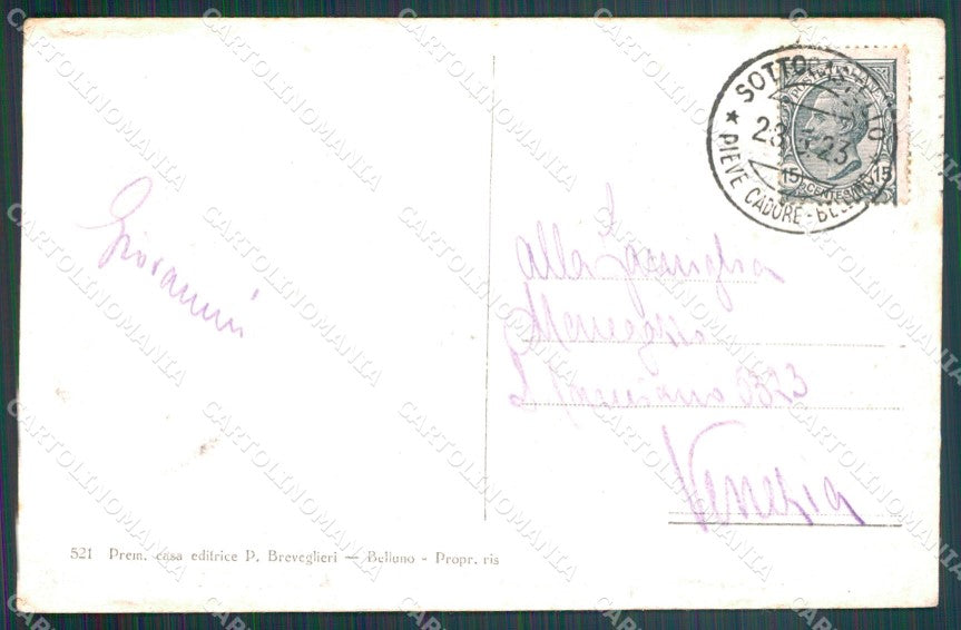 Belluno Pieve di Cadore Sottocastello di cartolina VK1564 – retro