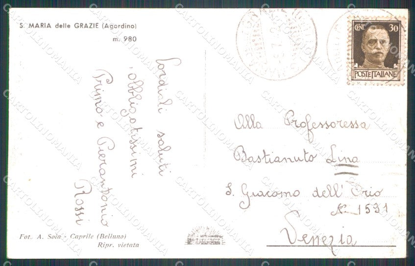 Belluno Rocca Pietore Santa Maria delle Grazie Foto cartolina VK1600 – retro