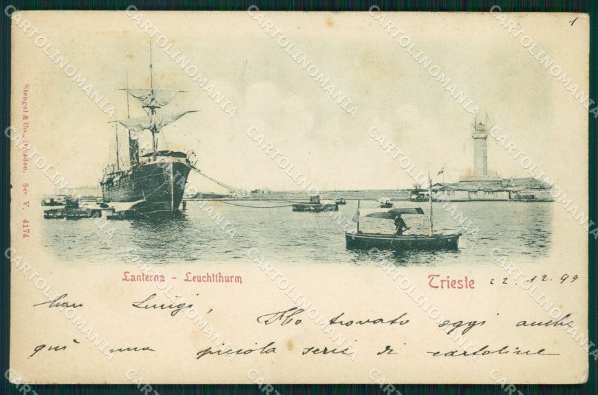 Trieste Città Lanterna Rilievo cartolina VK1623 – fronte