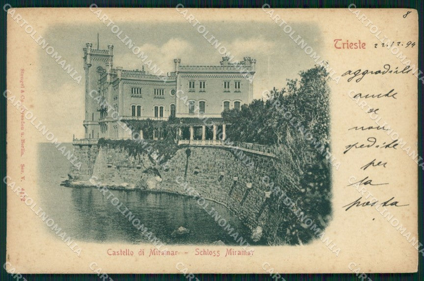 Trieste Città Castello di Miramar Rilievo cartolina VK1624 – fronte