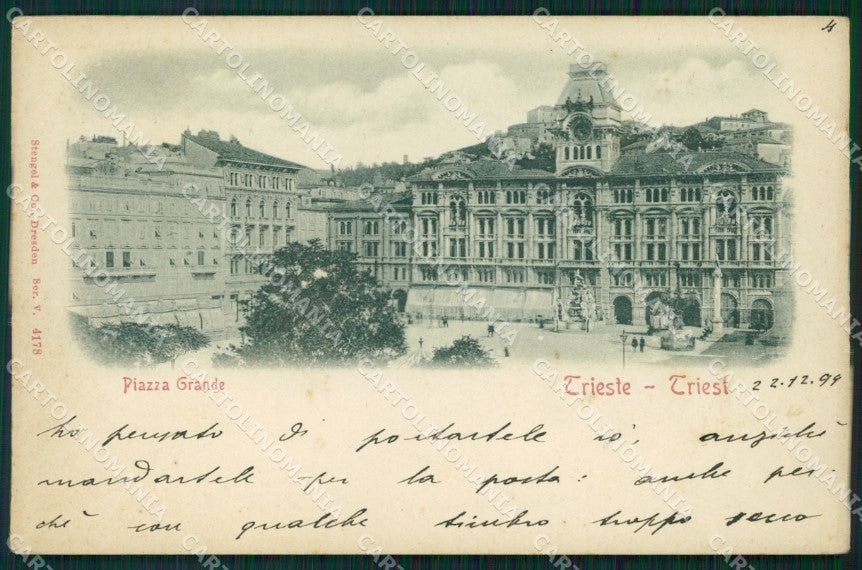 Trieste Città Piazza Grande Rilievo cartolina VK1626 – fronte