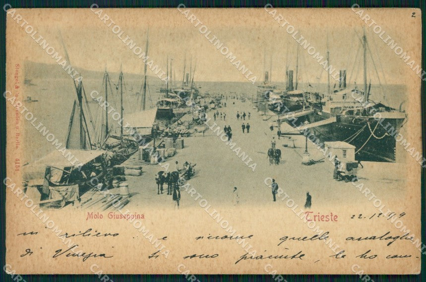 Trieste Città Molo Giuseppina Barche Rilievo cartolina VK1629 – fronte