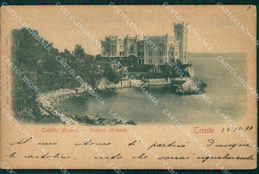 Trieste Città Castello di Miramar Rilievo cartolina VK1630 – fronte