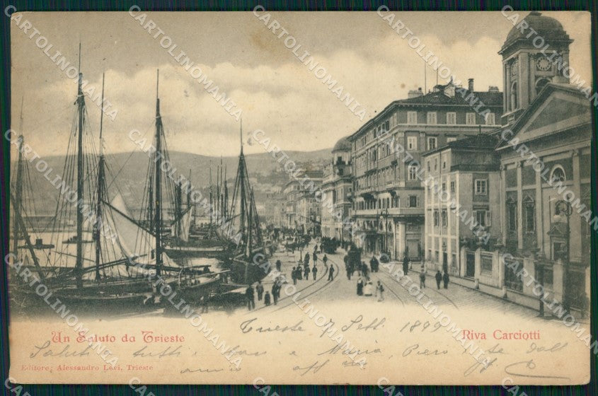 Trieste Città Riva Carciotti Barche cartolina VK1636 – fronte