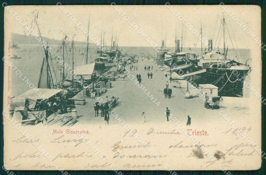 Trieste Città Molo Giuseppina Barche cartolina VK1644 – fronte
