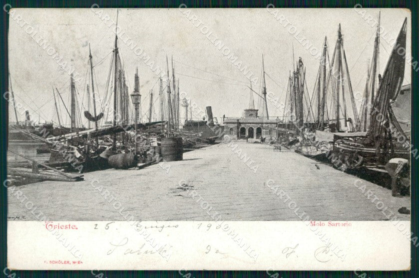 Trieste Città Molo Sartorio Barche cartolina VK1676 – fronte