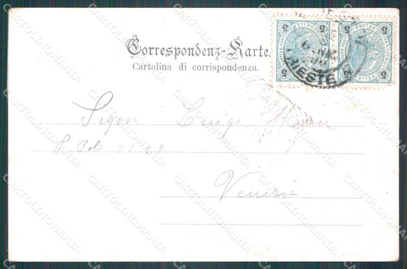 Trieste Città Molo Sartorio Barche cartolina VK1676 – retro