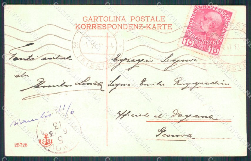 Trieste Città Piazza Carlo Goldoni Mercato SCOLLATA cartolina VK1689 – retro