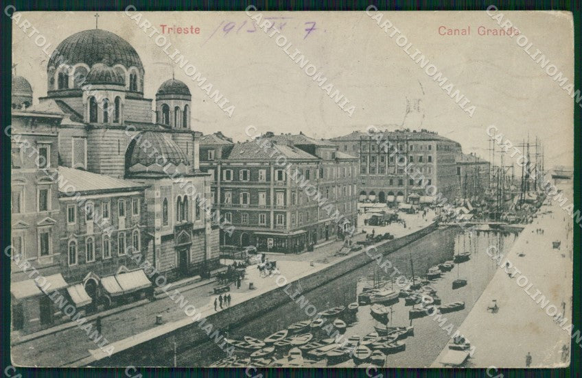Trieste Città Canale Grande Barche cartolina VK1690 – fronte