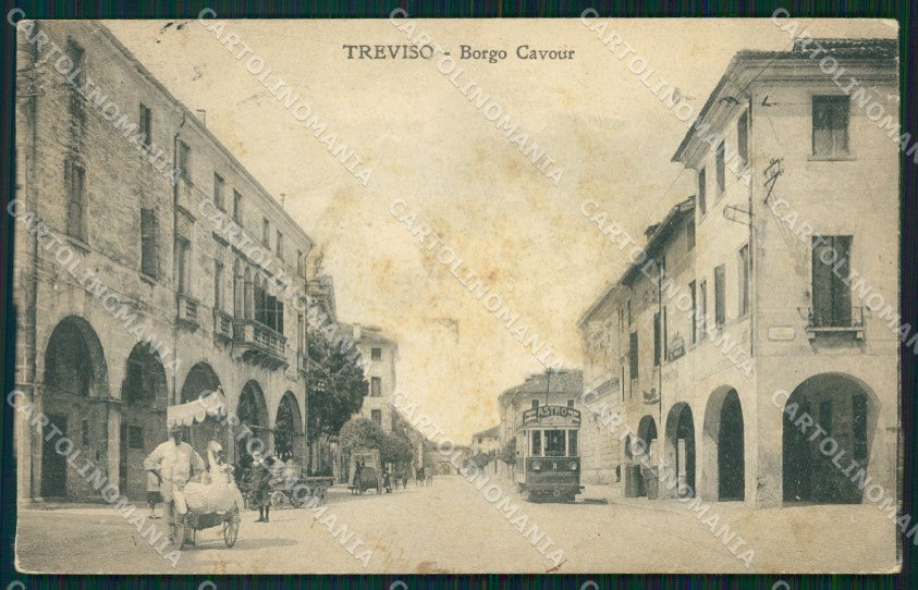 Treviso Città Borgo Cavour Tram ABRASA cartolina VK1716 – fronte
