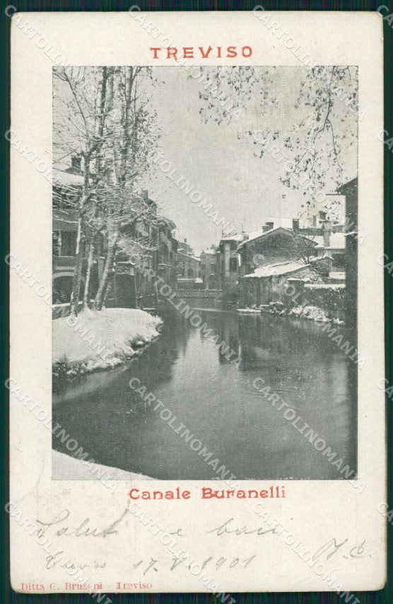 Treviso Città Canale Buranelli PIEGHINA cartolina VK1742 – fronte