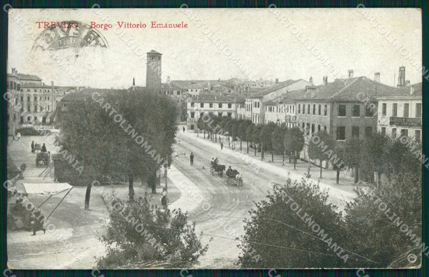 Treviso Città Borgo Vittorio Emanuele PIEGHINA cartolina VK1774 – fronte