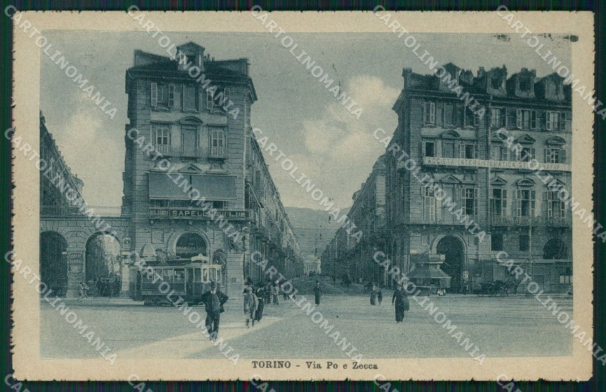 Torino Città Via Po Zecca Tram cartolina VK1794 – fronte