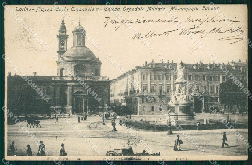 Torino Città Piazza Carlo Emanuele II Ospedale Militare cartolina VK1796 – fronte