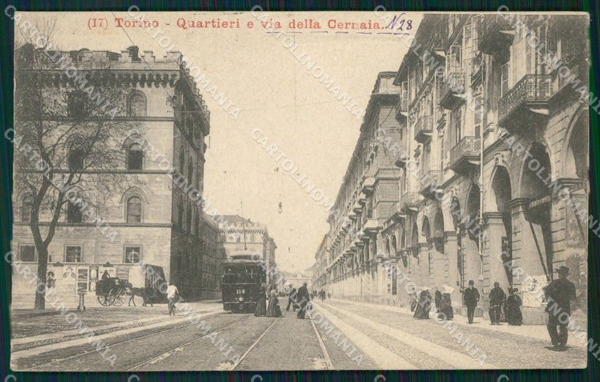 Torino Città Via della Cernaia Tram cartolina VK1801 – fronte