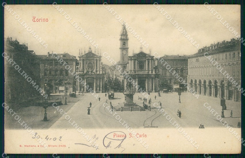 Torino Città Piazza San Carlo PIEGA cartolina VK1820 – fronte