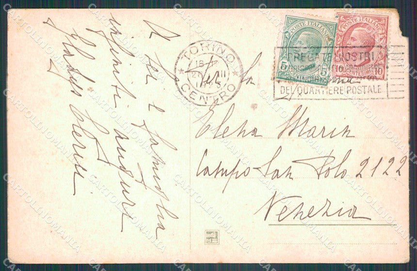 Torino Città Piazza Carlo Felice ANGOLINO STRAPPATO cartolina VK1821 – retro