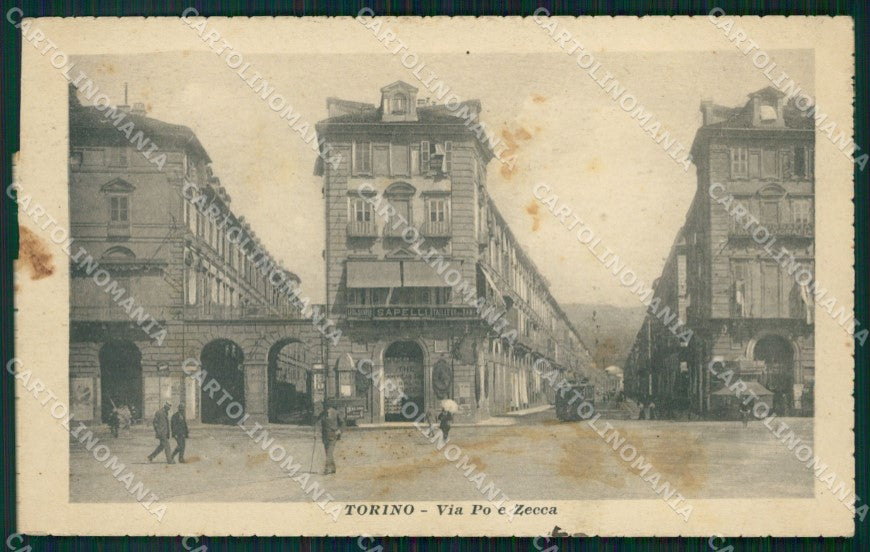 Torino Città Via Po Zecca MACCHIE cartolina VK1852 – fronte