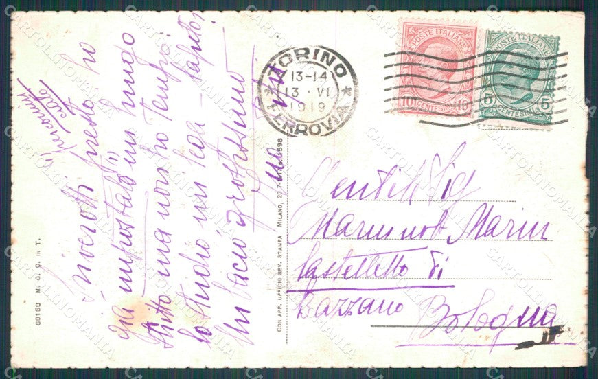 Torino Città Via Po Zecca MACCHIE cartolina VK1852 – retro