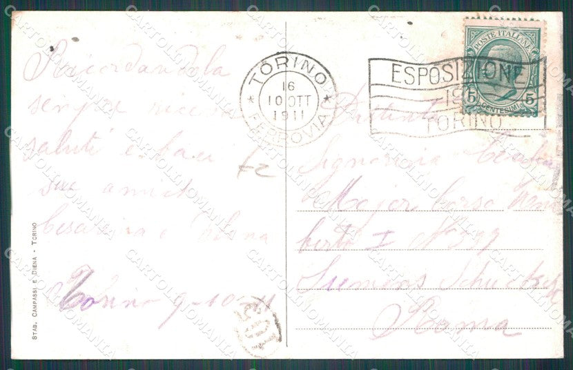 Torino Città Esposizione 1911 Uruguay cartolina VK1863 – retro